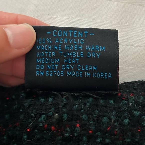 Vintage California Poppy Red and Green Ugly Christmas Knit Sweater - L - Picture 6 of 9